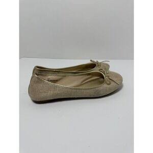 COACH AND FOUR Women Gold Metallic Bow Ballet Flats Casual Comfort Shoes